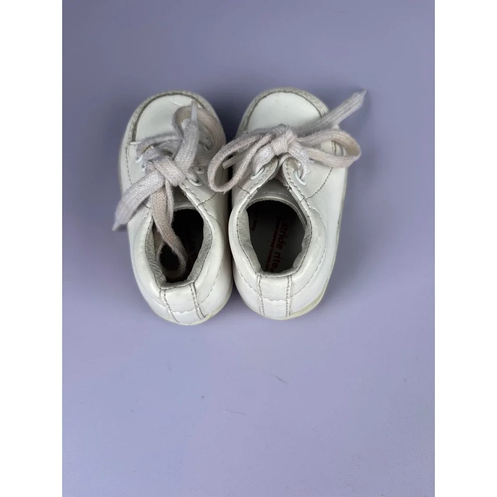 Stride Rite SRT Grayson White Leather Unisex Baby Sneakers Size 3.5M BB35750